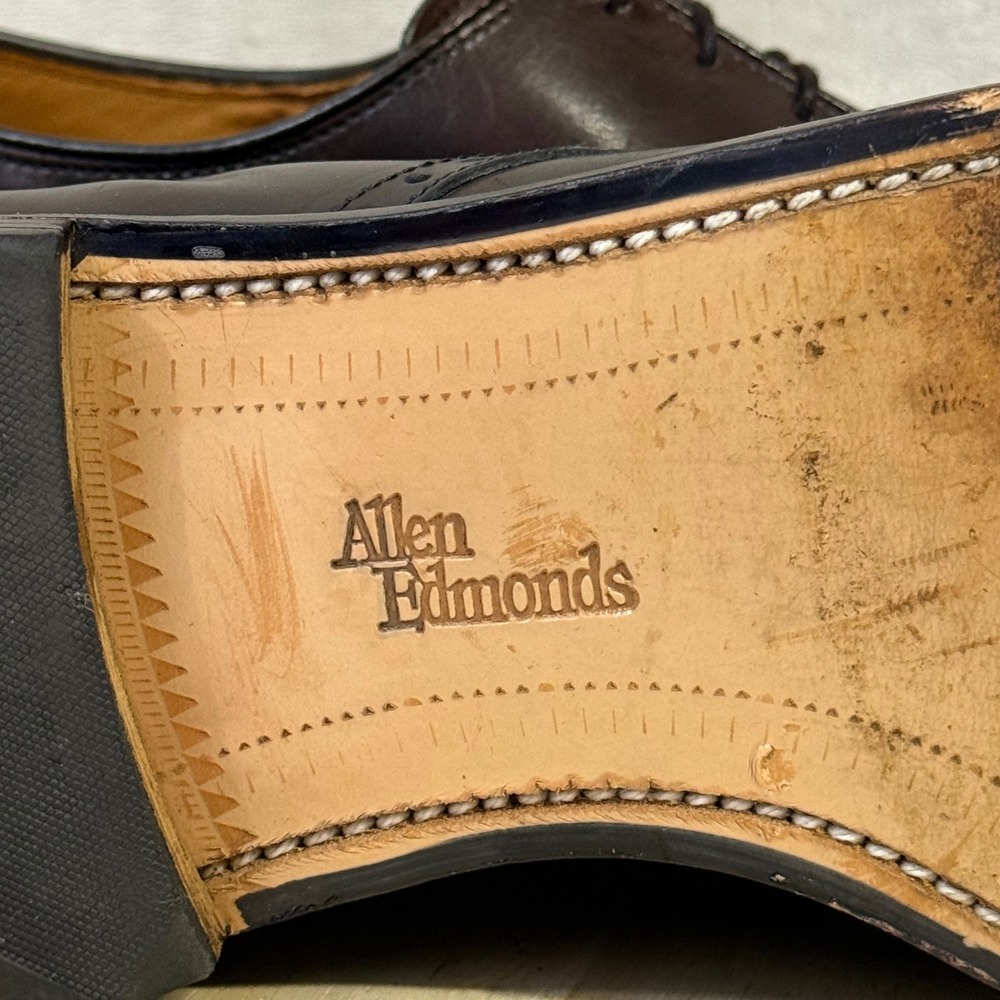 Allen Edmonds Wendell Mens 11.5 B Brown Leather Split Toe Derby Dress Shoes 5768 - Picture 13 of 16